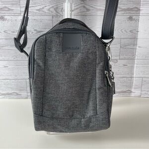 EUC Pacsafe Gray LS100 Crossbody Bag Anti-Theft Travel Gear